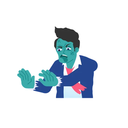 Businessman zombie with stretched out arms forward  Illustration