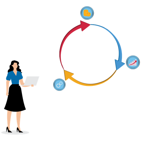 Businessmanager analysing business  Illustration