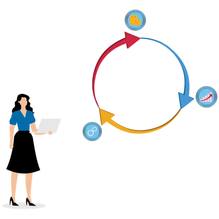 Businessmanager analysing business  Illustration