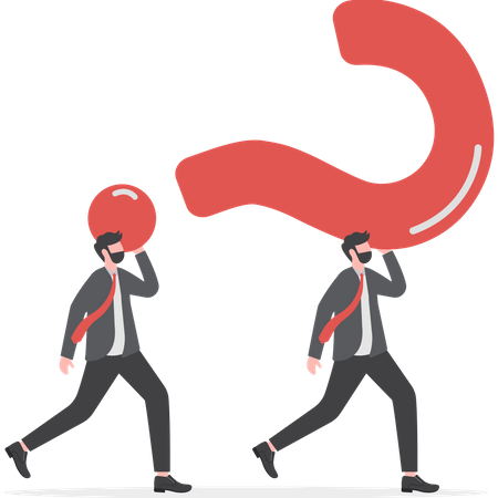 Businessmans holding a question mark  Illustration