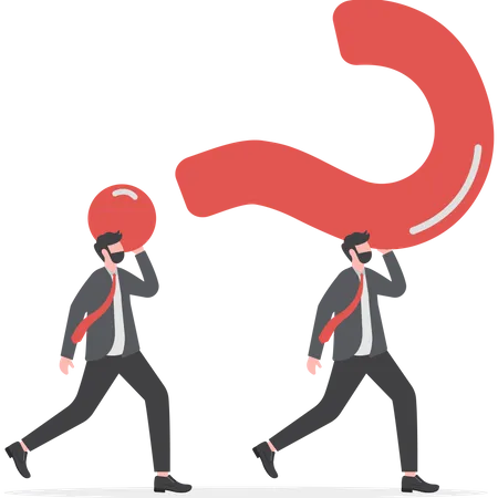 Businessmans holding a question mark  Illustration