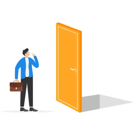 Businessman's opportunity door is closed  Illustration