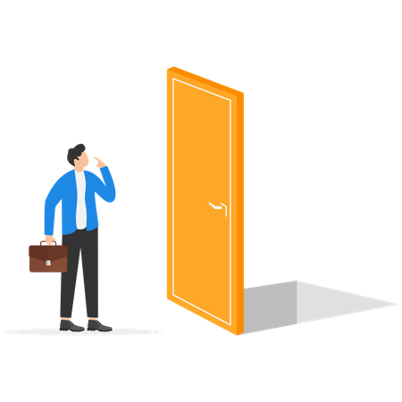 Businessman's opportunity door is closed  Illustration