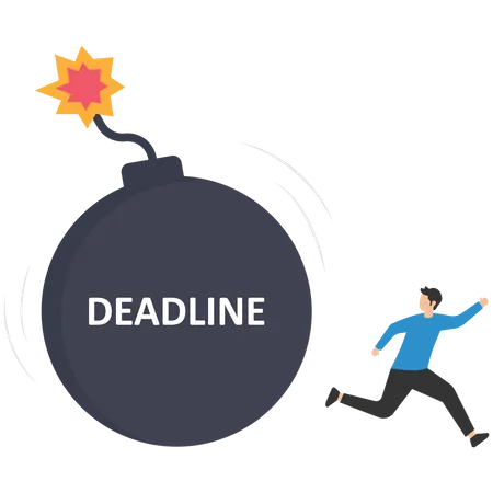 Businessmen are running with a bomb deadline  Illustration