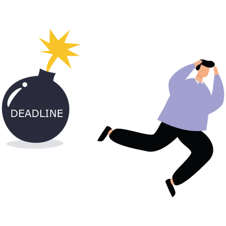 Businessmen are running with a bomb deadline  Illustration