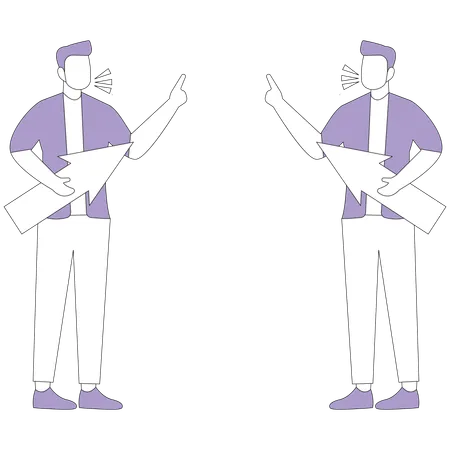 Businessmen arguing with arrows in their hands  Illustration