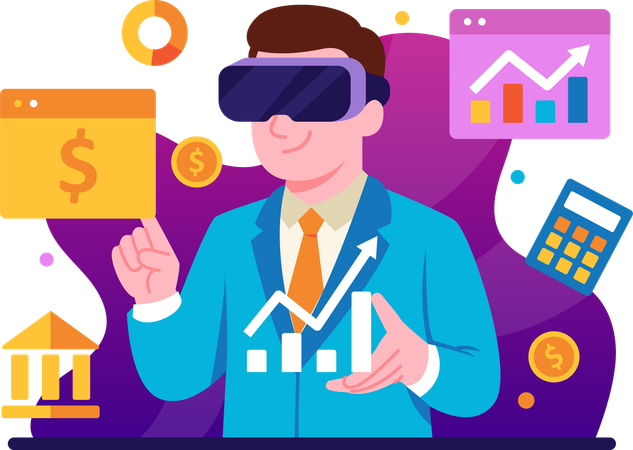 Businessmen assisted by technology  Illustration