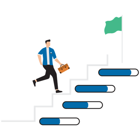 Businessmen climbing to achieving success  Illustration