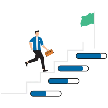 Businessmen climbing to achieving success  Illustration