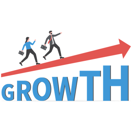Businessmen climbing towards business growth  Illustration