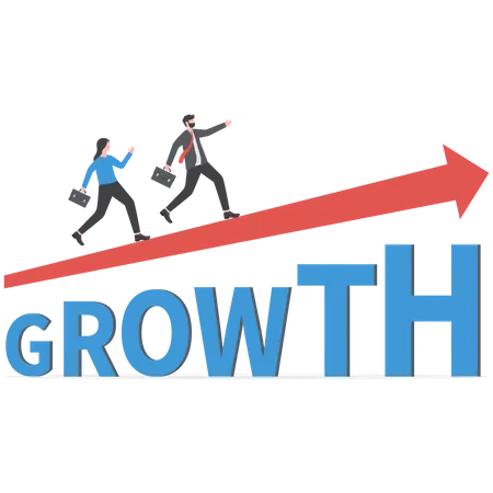 Businessmen climbing towards business growth  Illustration