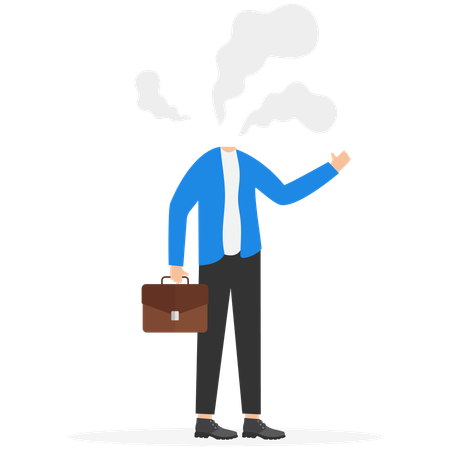 Businessmen dissolve in smoke  Illustration