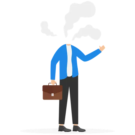 Businessmen dissolve in smoke  Illustration