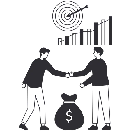 Businessmen doing Business Agreement  Illustration