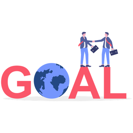 Businessmen doing global business deal  Illustration