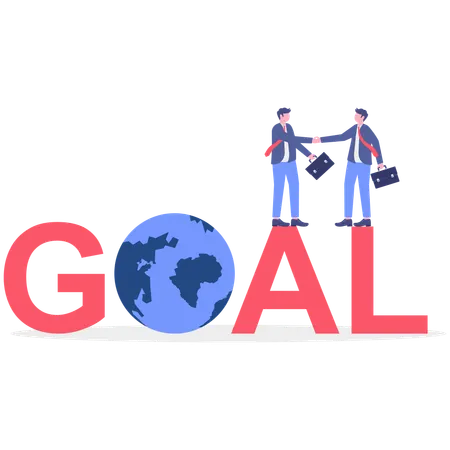 Businessmen doing global business deal  Illustration