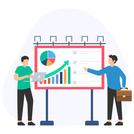 Businessmen doing Market Analysis  Illustration