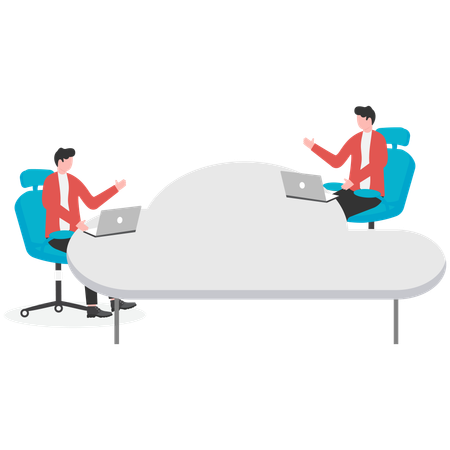 Businessmen doing online business meeting  Illustration