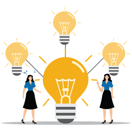 Businessmen doing team collaboration for success  Illustration