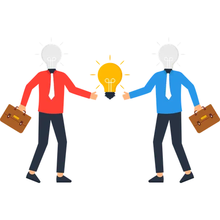 Businessmen exchanging business Ideas  Illustration