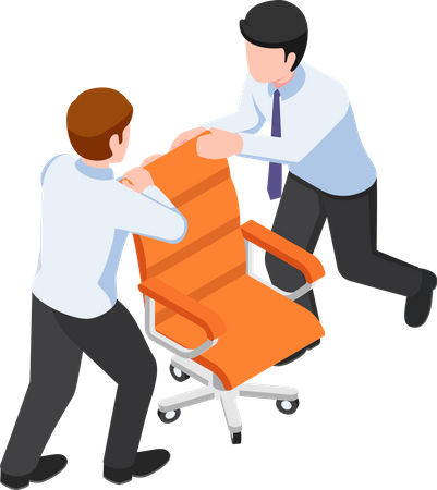 Businessmen fighting for chair  Illustration