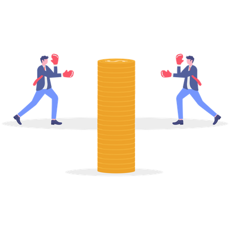Businessmen fighting for money  Illustration