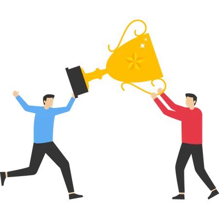 Win Award Or Win Concept Entrepreneur Who Jumps The Cup For Bigger Wins Small Wins Or Accomplishments To Motivate Achieving Bigger Goals Strategy Or Inspiration For Success Illustration