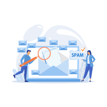 Businessmen get advertising spam message  Illustration