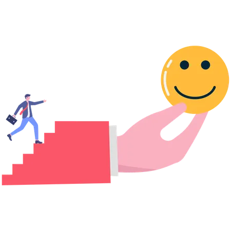 Businessmen get smile emoji as response  Illustration
