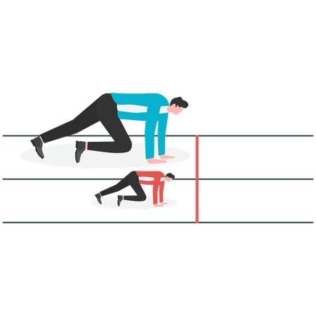 Businessmen getting ready for business competition  Illustration