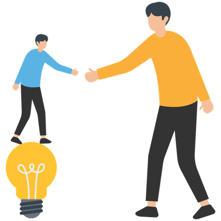 Businessmen handshake on growth joining connection agree to work  Illustration