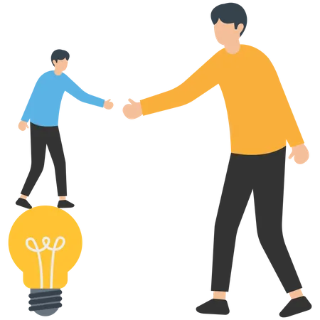 Businessmen handshake on growth joining connection agree to work  Illustration