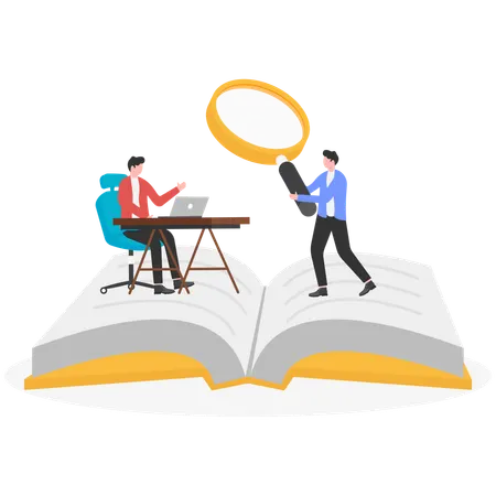 Businessmen learning new skills to improve job  Illustration