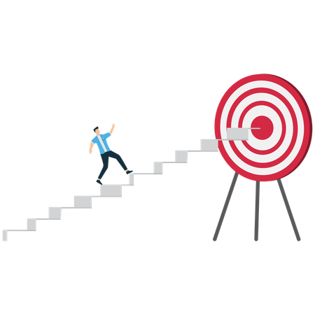 Businessmen Moving Forward to Achieve Goals  Illustration