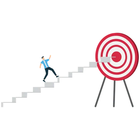 Businessmen Moving Forward to Achieve Goals  Illustration