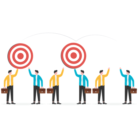 Businessmen passing business target  Illustration