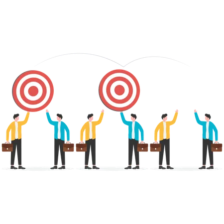 Businessmen passing business target  Illustration