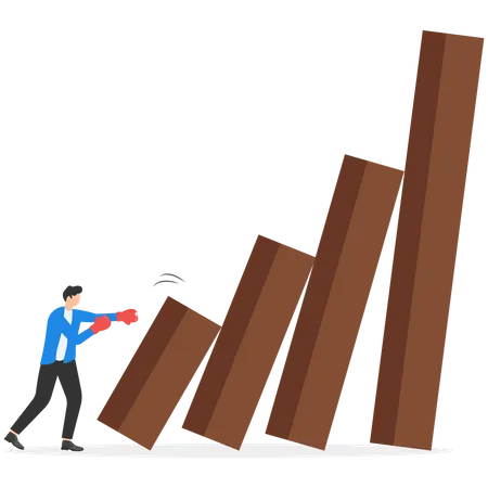 Small Tiny Habits To Change Or Increase Productivity Efficiency Or Improvement Easy Way To Win Business Success Or Make A Big Impact Concept Businessmen Pushing Tiny Dominos To Make Bigger One Fall Illustration