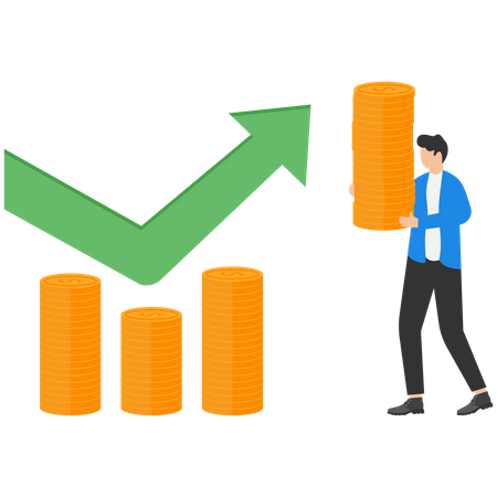 Businessmen raise budget  Illustration