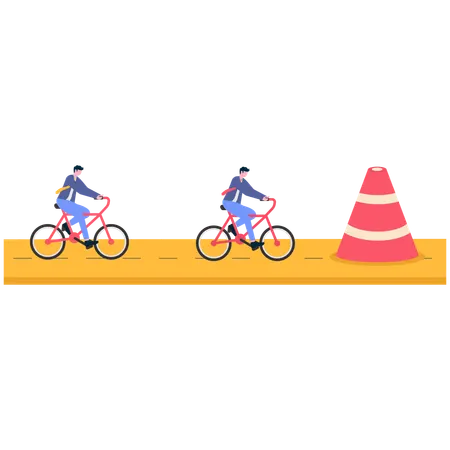 Businessmen riding cycle  Illustration