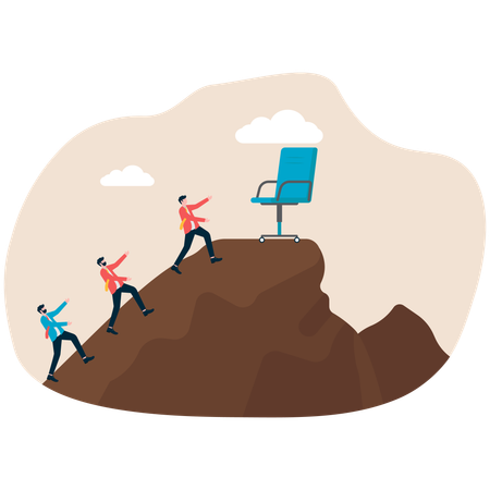 Businessmen running for job position  Illustration