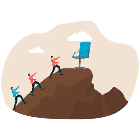 Businessmen running for job position  Illustration