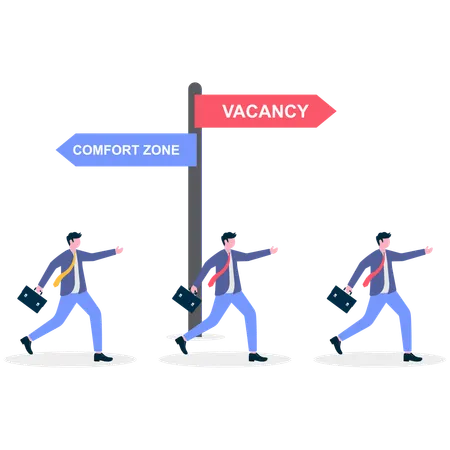 Businessmen running for job vacancy  Illustration