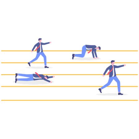 Businessmen running in business race  Illustration