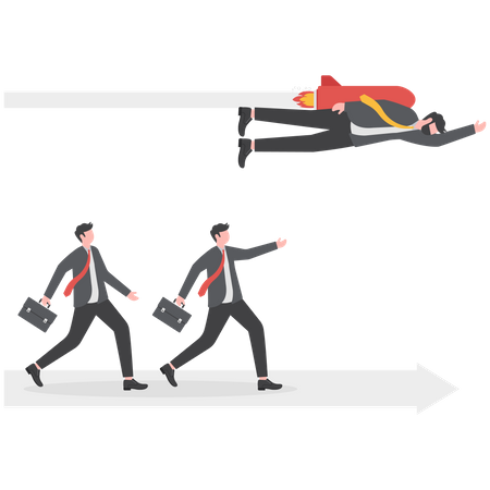 Businessmen running in business winning competition  Illustration
