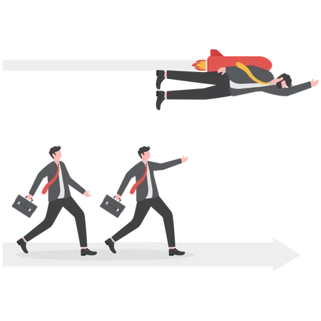 Businessmen running in business winning competition  Illustration