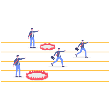 Businessmen running while running in business race  Illustration