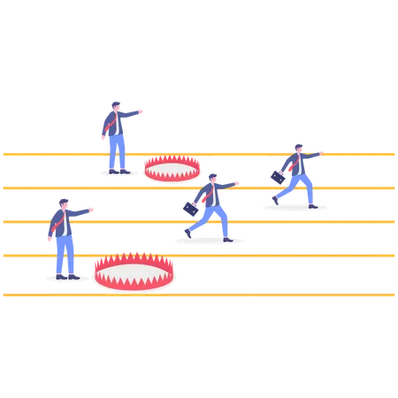 Businessmen running while running in business race  Illustration