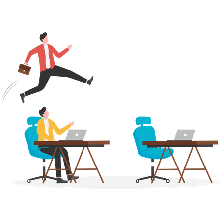 Businessmen set their business goals to help them reach the top in market  Illustration