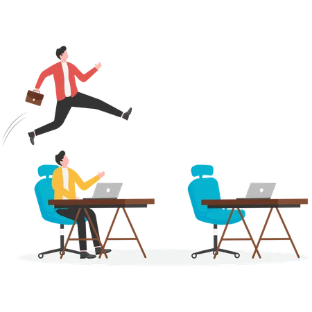 Businessmen set their business goals to help them reach the top in market  Illustration